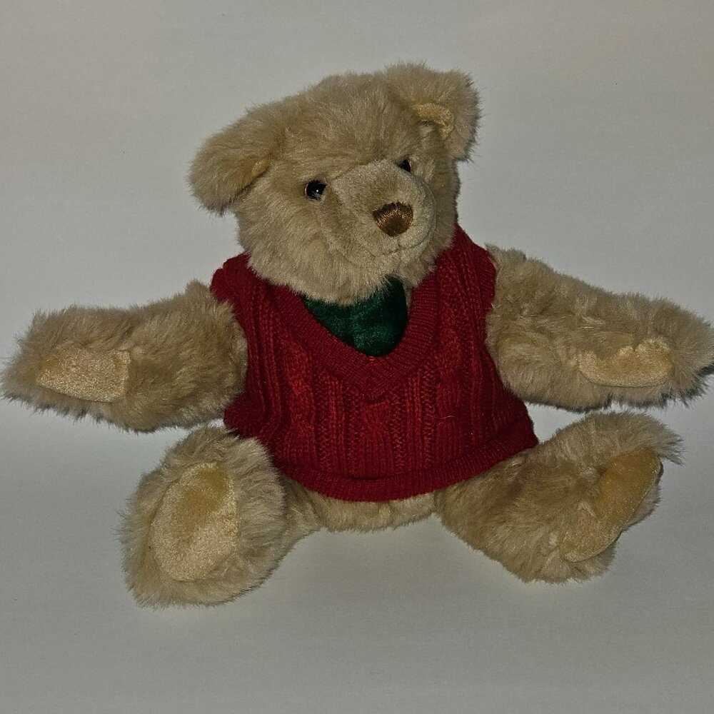 Commonwealth Brown Teddy Bear Plush Red Sweater Christmas Bialosky Treasury